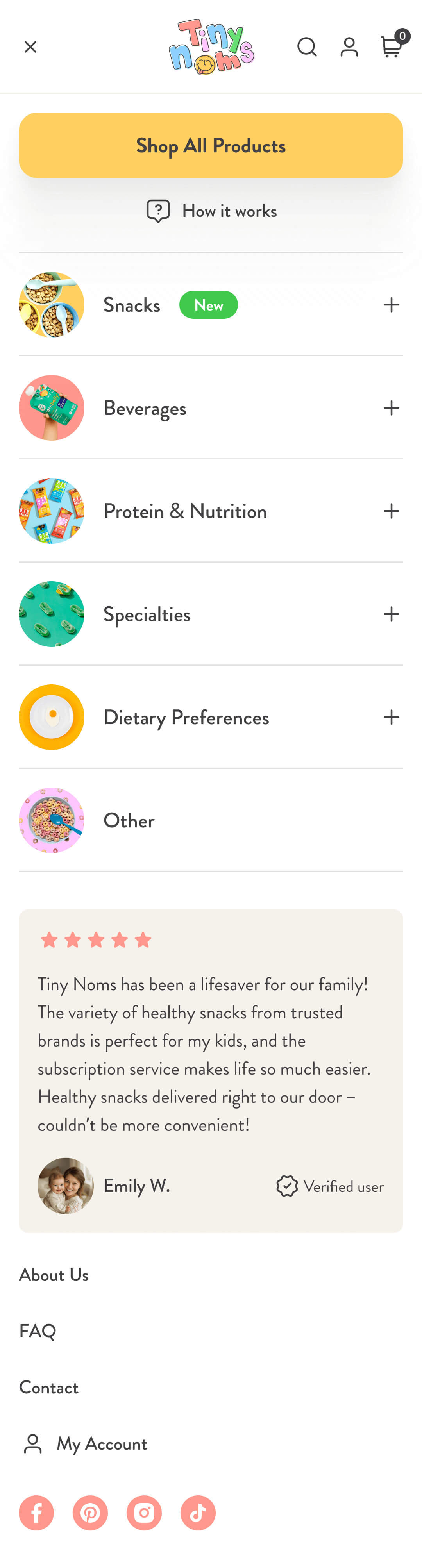 Menu example - Tinynoms